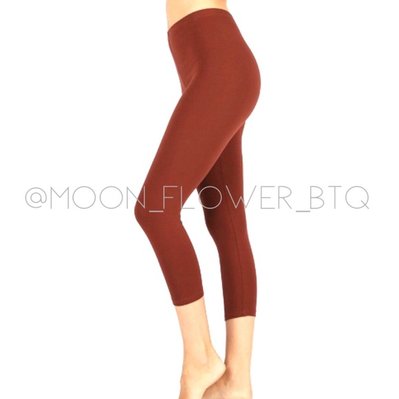 Zenana Outfitters Pants - Zenana Rust Buttery Soft Tummy Control High Waist Capri
